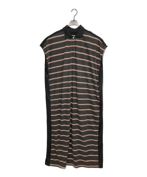 Curensology（カレンソロジー）Curensology (カレンソロジー) ボーダーカットソーワンピース レッド×グレー サイズ:FREEの古着・服飾アイテム