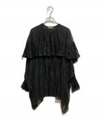 Curensologyカレンソロジー）の古着「リネンブレンドシアーブラウス」｜ブラック