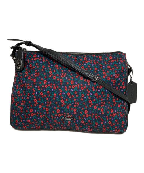 COACH（コーチ）COACH (コーチ) フローラルプリントナイロンクロスボディ レッド×ブラックの古着・服飾アイテム