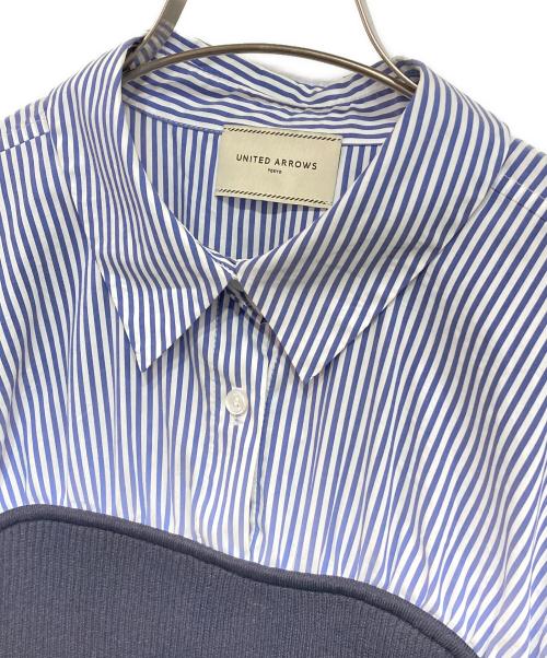 UNITED ARROWS（ユナイテッドアローズ）UNITED ARROWS (ユナイテッドアローズ) ニットビスチェ コンビ シャツ ネイビー×ブルー サイズ:-の古着・服飾アイテム