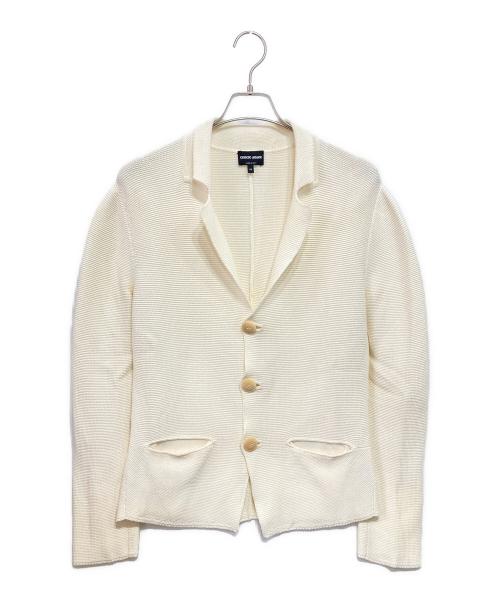 GIORGIO ARMANI（ジョルジョアルマーニ）GIORGIO ARMANI (ジョルジョアルマーニ) ニットジャケット アイボリー サイズ:46の古着・服飾アイテム