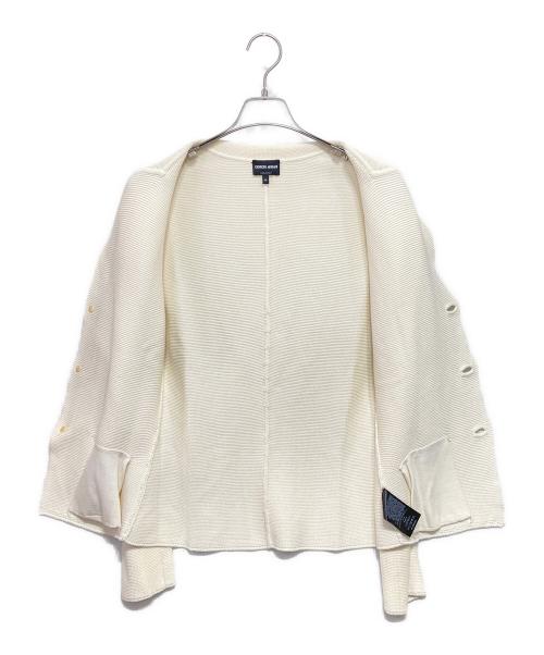 GIORGIO ARMANI（ジョルジョアルマーニ）GIORGIO ARMANI (ジョルジョアルマーニ) ニットジャケット アイボリー サイズ:46の古着・服飾アイテム