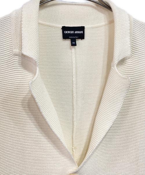 GIORGIO ARMANI（ジョルジョアルマーニ）GIORGIO ARMANI (ジョルジョアルマーニ) ニットジャケット アイボリー サイズ:46の古着・服飾アイテム