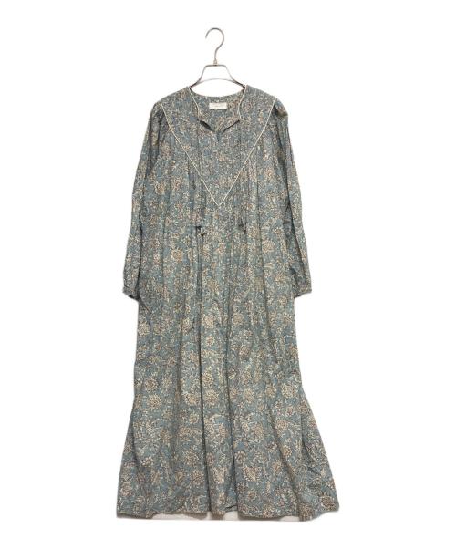 KAGURE（カグレ）KAGURE (カグレ) プリントピンタックワンピース ブルー サイズ:FREEの古着・服飾アイテム