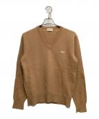 maison kitsuneメゾンキツネ）の古着「Vネックウールニット」｜ブラウン