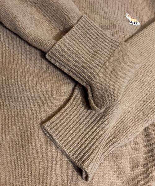 maison kitsune（メゾンキツネ）maison kitsune (メゾンキツネ) Vネックウールニット ブラウン サイズ:Sの古着・服飾アイテム