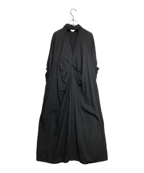 PLUS OTOHA（プラス オトハ）PLUS OTOHA (プラス オトハ) バックオープンシャツワンピース ブラック サイズ:Fの古着・服飾アイテム