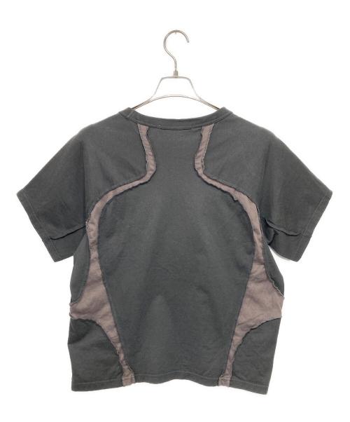 NVRFRGT（ネヴァーフォーゲット）NVRFRGT (ネヴァーフォーゲット) 別注 PANELED HALF SLEEVE T-SHIRT グレー サイズ:2の古着・服飾アイテム