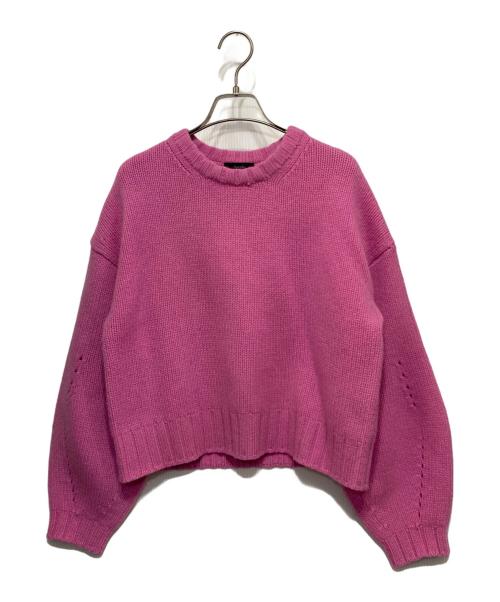 allureville（アルアバイル）allureville (アルアバイル) ウールカシミヤランタンスリーブプルオーバー パープル サイズ:2の古着・服飾アイテム