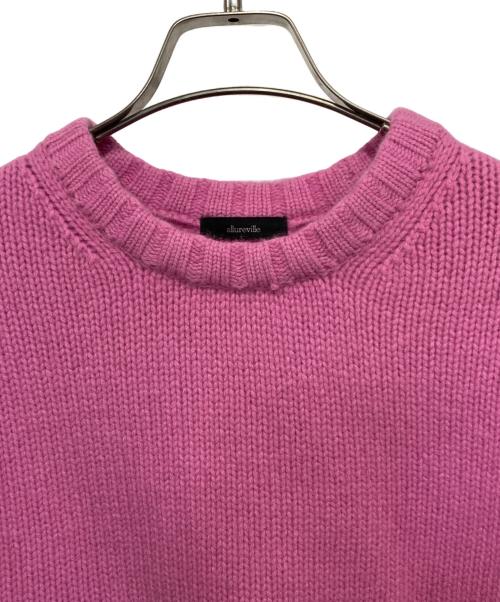 allureville（アルアバイル）allureville (アルアバイル) ウールカシミヤランタンスリーブプルオーバー パープル サイズ:2の古着・服飾アイテム