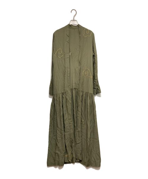 KAPITAL（キャピタル）KAPITAL (キャピタル) レーヨン刺繍ガウンコート グリーン サイズ:Sの古着・服飾アイテム