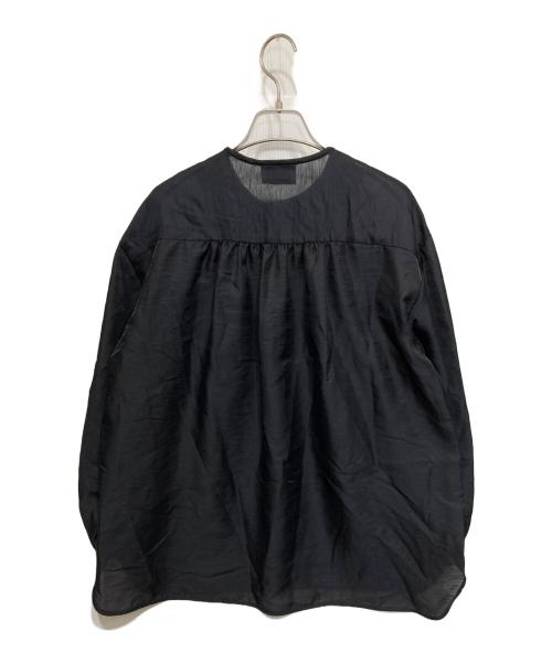 UNITED ARROWS TOKYO（ユナイテッドアローズトウキョウ）UNITED ARROWS TOKYO (ユナイテッドアローズトウキョウ) オーガンジー フリル＆ボウタイ ブラウス ブラック サイズ:記載無しの古着・服飾アイテム