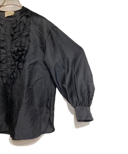 UNITED ARROWS TOKYO（ユナイテッドアローズトウキョウ）UNITED ARROWS TOKYO (ユナイテッドアローズトウキョウ) オーガンジー フリル＆ボウタイ ブラウス ブラック サイズ:記載無しの古着・服飾アイテム