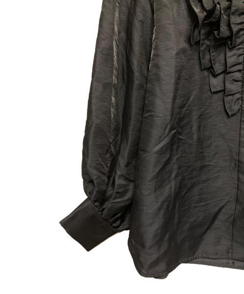 UNITED ARROWS TOKYO（ユナイテッドアローズトウキョウ）UNITED ARROWS TOKYO (ユナイテッドアローズトウキョウ) オーガンジー フリル＆ボウタイ ブラウス ブラック サイズ:記載無しの古着・服飾アイテム