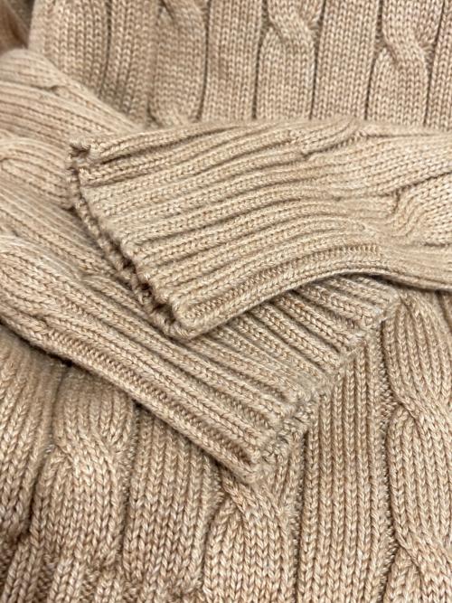 POLO RALPH LAUREN（ポロ・ラルフローレン）POLO RALPH LAUREN (ポロ・ラルフローレン) ポニー刺繍ケーブルニット ブラウン サイズ:Sの古着・服飾アイテム