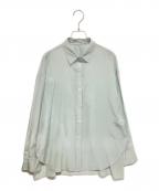 Nobleノーブル）の古着「シルキーコットンニュアンスカラーシャツ」｜グリーン