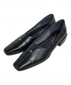 Le Talonル タロン）の古着「スクエアスリットパンプス」｜ブラック