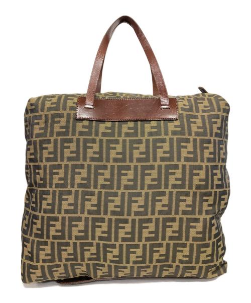 FENDI（フェンディ）FENDI (フェンディ) 折り畳みズッカ柄トートバッグ ブラウンの古着・服飾アイテム