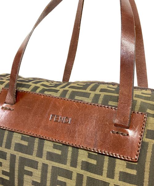FENDI（フェンディ）FENDI (フェンディ) 折り畳みズッカ柄トートバッグ ブラウンの古着・服飾アイテム