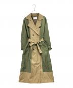 EMMEL REFINESエメル リファインズ）の古着「ロングコート」｜カーキ×ベージュ