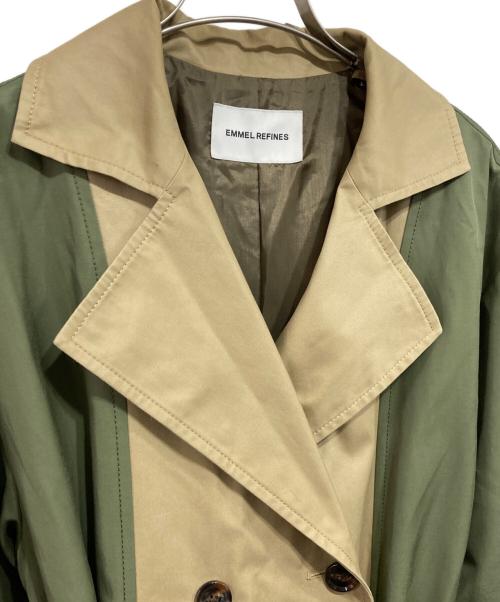 EMMEL REFINES（エメル リファインズ）EMMEL REFINES (エメル リファインズ) ロングコート カーキ×ベージュ サイズ:Mの古着・服飾アイテム