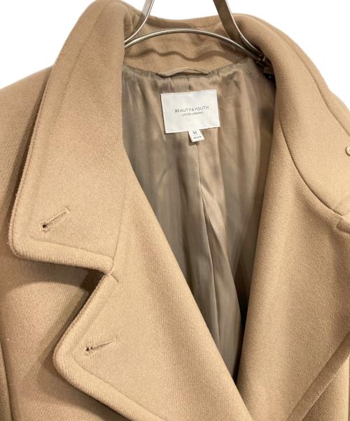 BEAUTY&YOUTH UNITED ARROWS（ビューティーアンドユースユナイテッドアローズ）BEAUTY&YOUTH UNITED ARROWS (ビューティーアンドユースユナイテッドアローズ) メルトンスタンドカラーベルトコート ブラウン サイズ:Ｍの古着・服飾アイテム