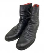 NO ID.ノーアイディー）の古着「キップスムースバックZIPドレープブーツ」｜ブラック