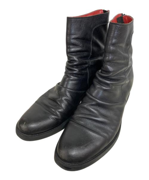 NO ID.（ノーアイディー）NO ID. (ノーアイディー) キップスムースバックZIPドレープブーツ ブラック サイズ:44の古着・服飾アイテム