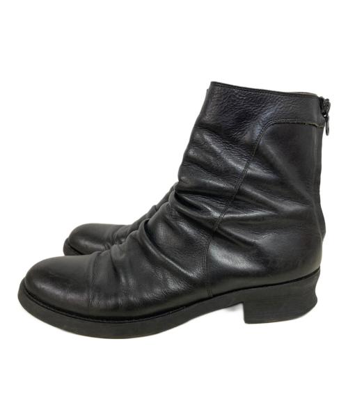 NO ID.（ノーアイディー）NO ID. (ノーアイディー) キップスムースバックZIPドレープブーツ ブラック サイズ:44の古着・服飾アイテム