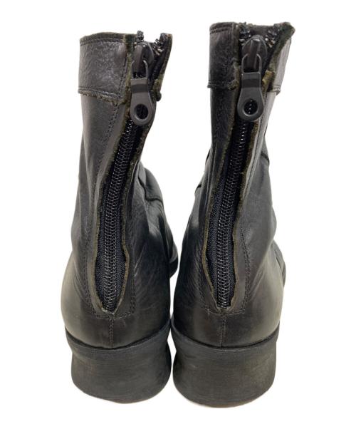 NO ID.（ノーアイディー）NO ID. (ノーアイディー) キップスムースバックZIPドレープブーツ ブラック サイズ:44の古着・服飾アイテム
