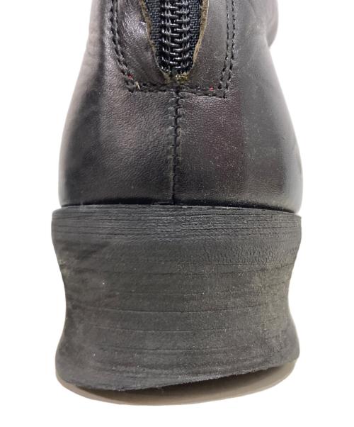 NO ID.（ノーアイディー）NO ID. (ノーアイディー) キップスムースバックZIPドレープブーツ ブラック サイズ:44の古着・服飾アイテム