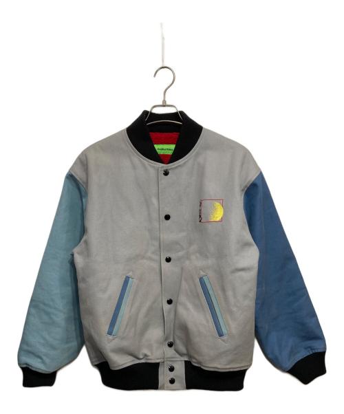 Sauras Being（ソーラス ビーイング）Sauras Being (ソーラス ビーイング) 刺繍スカジャン ブルー×グレー サイズ:Lの古着・服飾アイテム