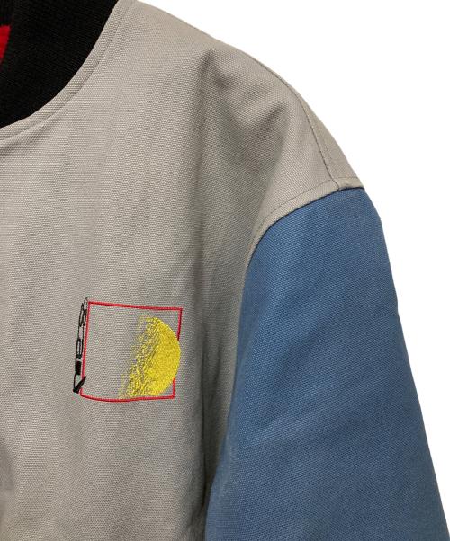 Sauras Being（ソーラス ビーイング）Sauras Being (ソーラス ビーイング) 刺繍スカジャン ブルー×グレー サイズ:Lの古着・服飾アイテム