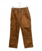 X-LARGEエクストララージ）の古着「CONTRAST STITCH WORK PANTS」｜ブラウン