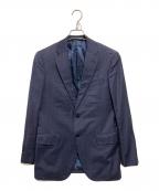 green label relaxingグリーンレーベルリラクシング）の古着「TRABALDO TOGNA フラノ風無地 2B RV NTHP ジャケット」｜ネイビー