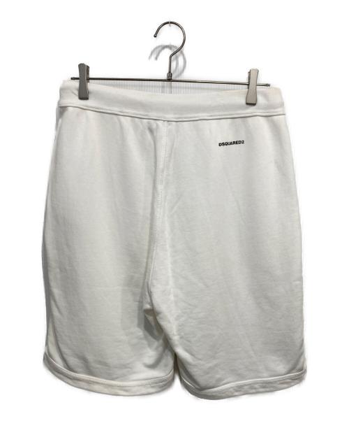 DSQUARED2（ディースクエアード）DSQUARED2 (ディースクエアード) 裏起毛切替ハーフパンツ ピンク×アイボリー サイズ:Ｍの古着・服飾アイテム