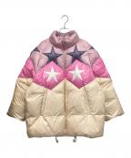 MIU MIUミュウミュウ）の古着「星型パッチダウンジャケット」｜パープル×ライトピンク