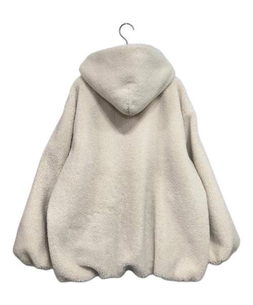 INTIMITE（アンティミテ）iNtimite (アンティミテ) エコファージップフーディ ボアブルゾン アイボリー サイズ:Fの古着・服飾アイテム