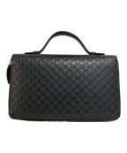 GUCCIグッチ）の古着「マイクログッチシマトラベルドキュメントケース」｜ブラック
