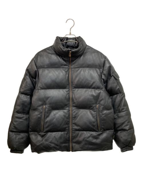 SLOW（スロウ）SLOW (スロウ) ラムレザー グースダウンジャケット ブラック サイズ:Ｍの古着・服飾アイテム