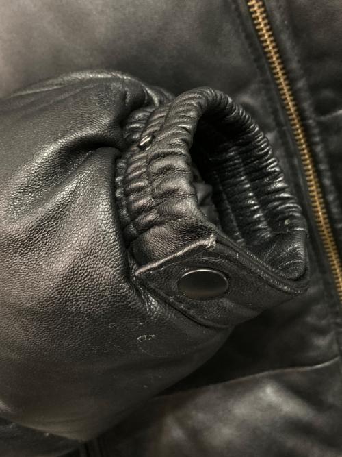 SLOW（スロウ）SLOW (スロウ) ラムレザー グースダウンジャケット ブラック サイズ:Ｍの古着・服飾アイテム