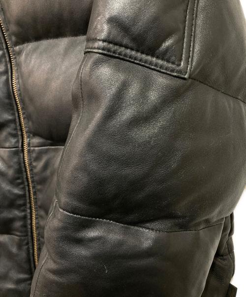SLOW（スロウ）SLOW (スロウ) ラムレザー グースダウンジャケット ブラック サイズ:Ｍの古着・服飾アイテム