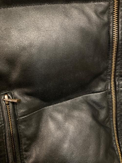 SLOW（スロウ）SLOW (スロウ) ラムレザー グースダウンジャケット ブラック サイズ:Ｍの古着・服飾アイテム