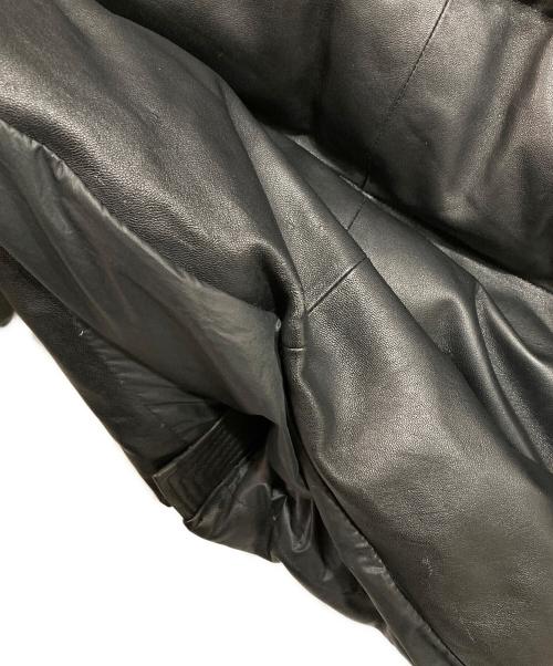 SLOW（スロウ）SLOW (スロウ) ラムレザー グースダウンジャケット ブラック サイズ:Ｍの古着・服飾アイテム