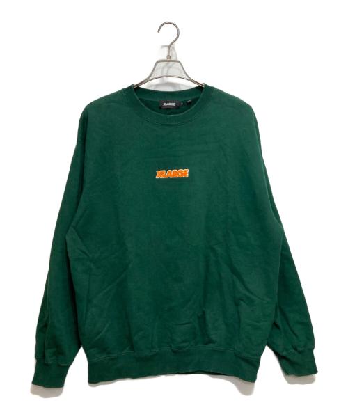 X-LARGE（エクストララージ）X-LARGE (エクストララージ) スタンダード ロゴ クルーネック スウェットシャツ グリーン サイズ:Lの古着・服飾アイテム