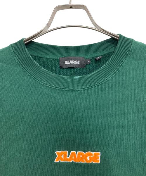 X-LARGE（エクストララージ）X-LARGE (エクストララージ) スタンダード ロゴ クルーネック スウェットシャツ グリーン サイズ:Lの古着・服飾アイテム