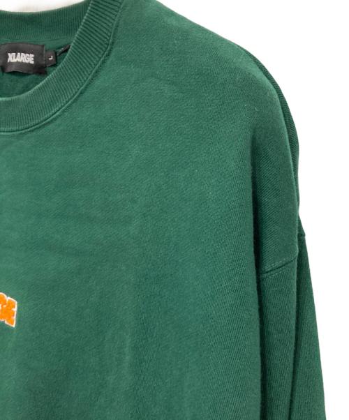 X-LARGE（エクストララージ）X-LARGE (エクストララージ) スタンダード ロゴ クルーネック スウェットシャツ グリーン サイズ:Lの古着・服飾アイテム
