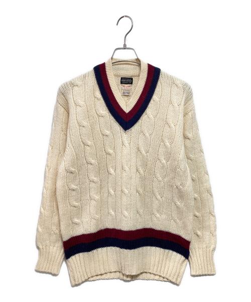 BROOKS BROTHERS（ブルックスブラザーズ）BROOKS BROTHERS (ブルックスブラザーズ) チルデンニットセーター レッド×アイボリー サイズ:46の古着・服飾アイテム