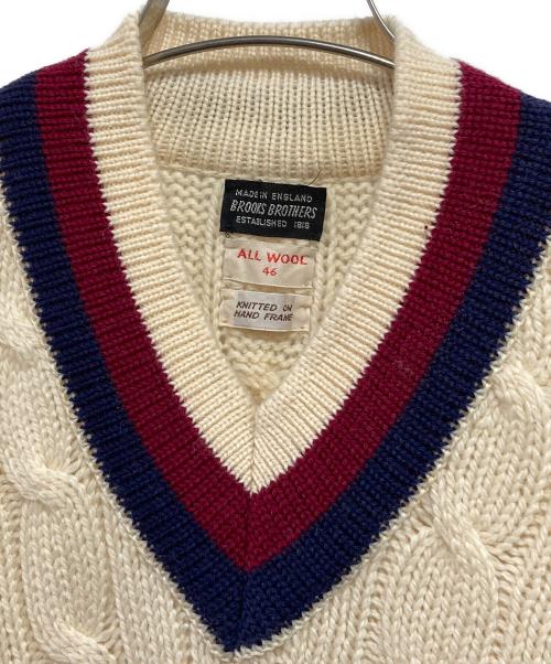 BROOKS BROTHERS（ブルックスブラザーズ）BROOKS BROTHERS (ブルックスブラザーズ) チルデンニットセーター レッド×アイボリー サイズ:46の古着・服飾アイテム