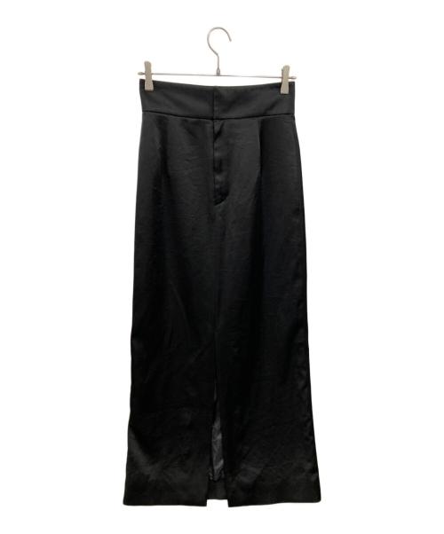 ASTRAET（アストラット）ASTRAET (アストラット) サテン フラップポケット タイトスカート ブラックの古着・服飾アイテム